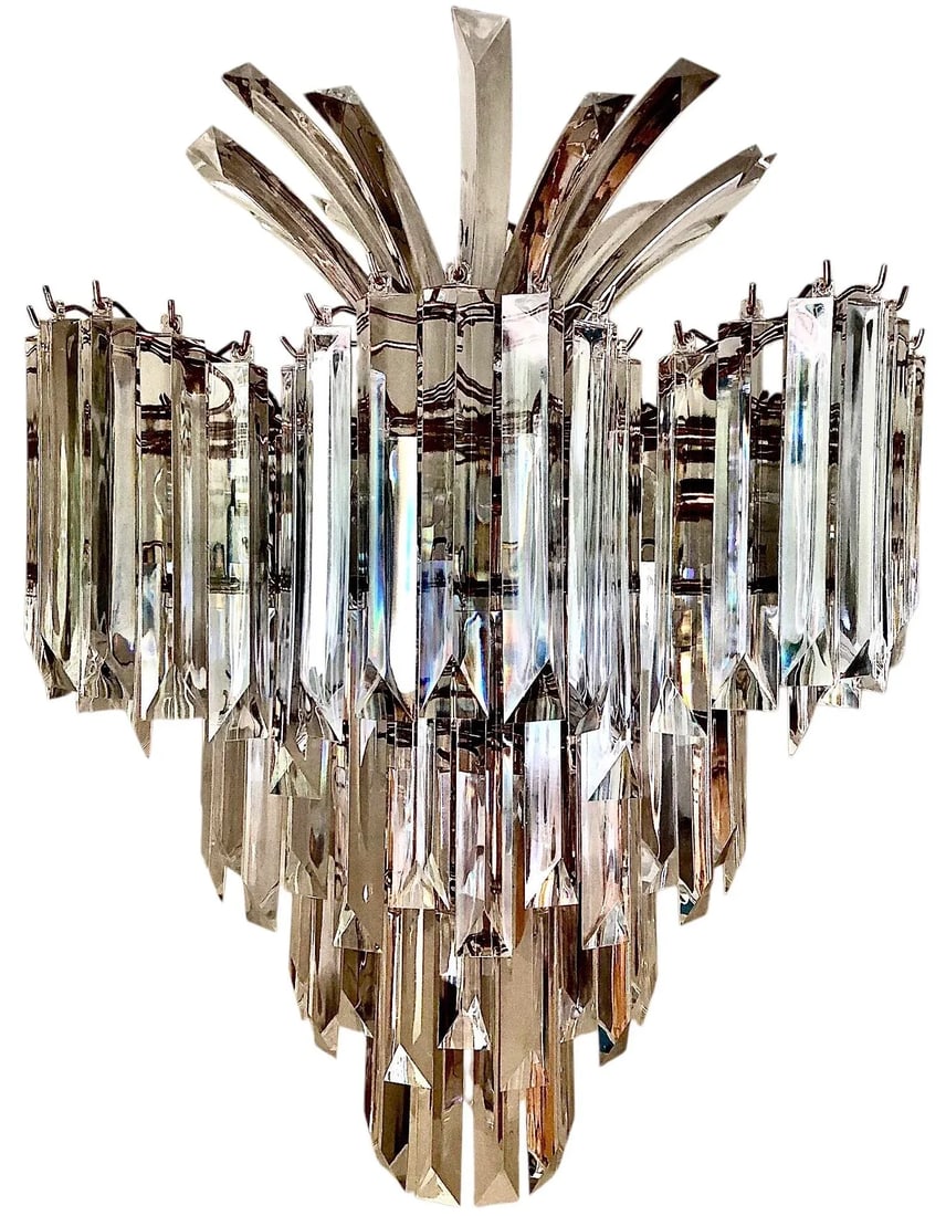 1960s Five-Tier Lucite Palm Chandelier - 2