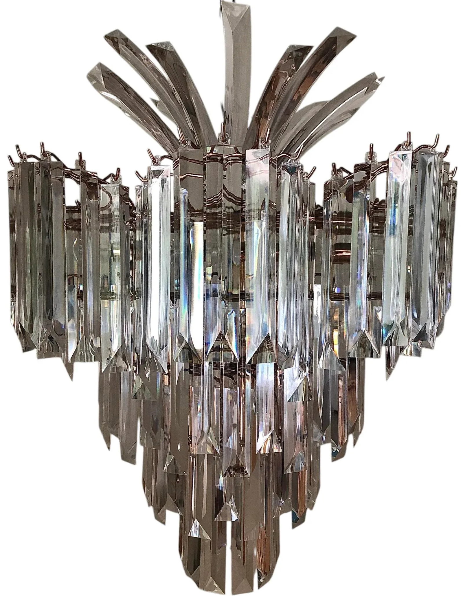 1960s Five-Tier Lucite Palm Chandelier - 3