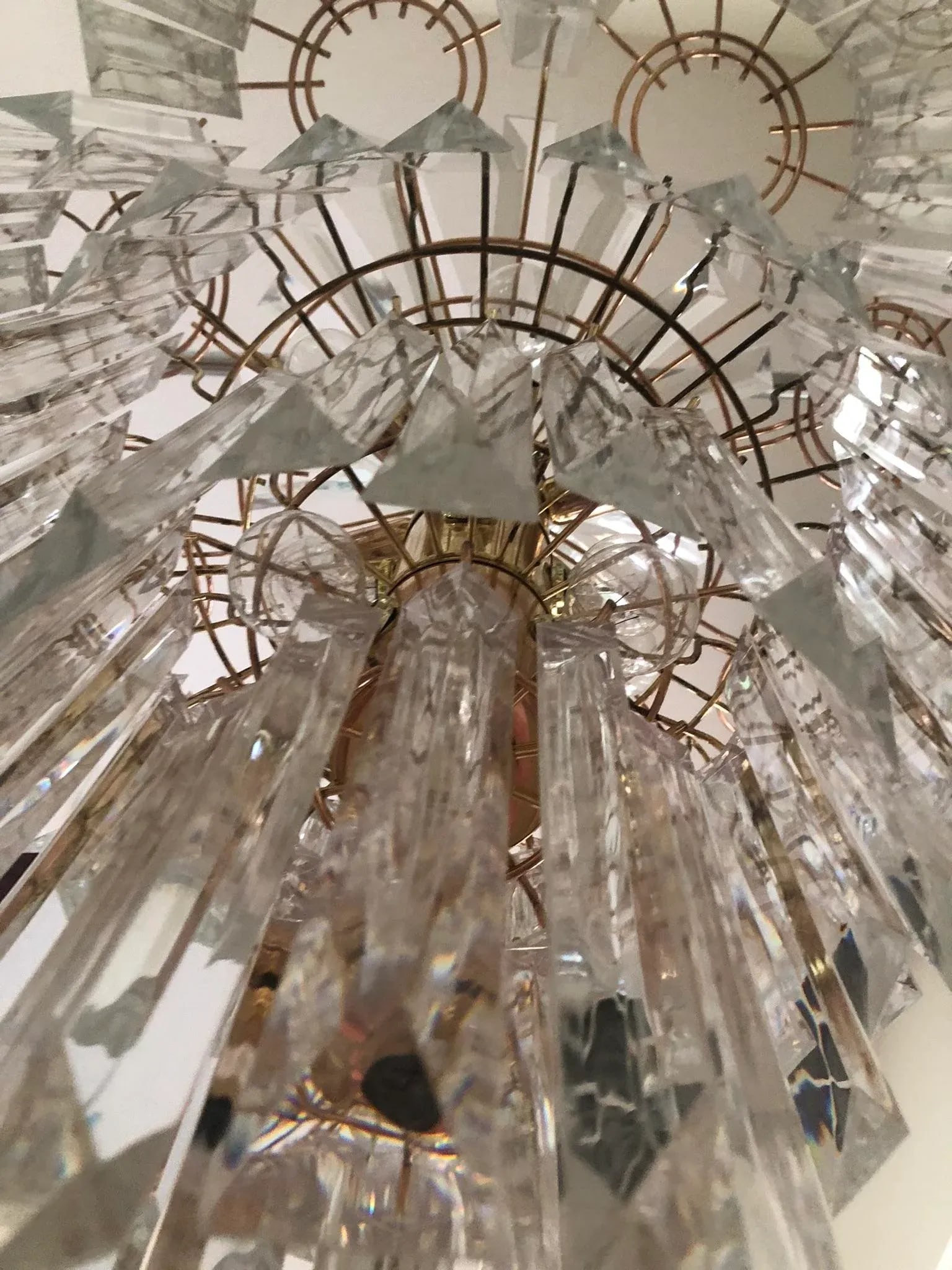 1960s Five-Tier Lucite Palm Chandelier - 5