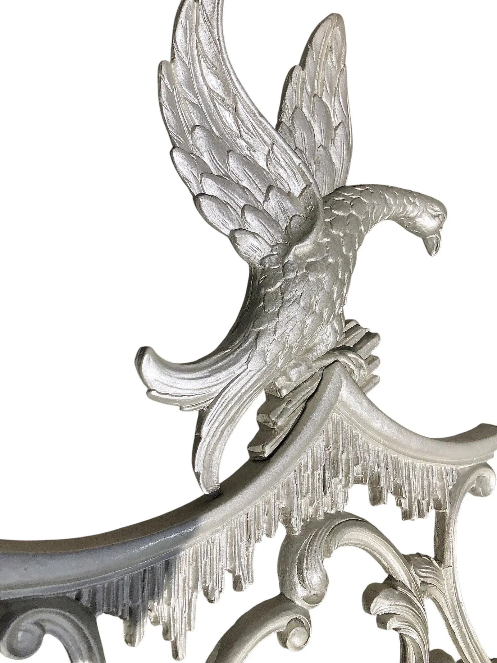 Chinese Chippendale Style Carved Mirror With Phoenix Crest - 4
