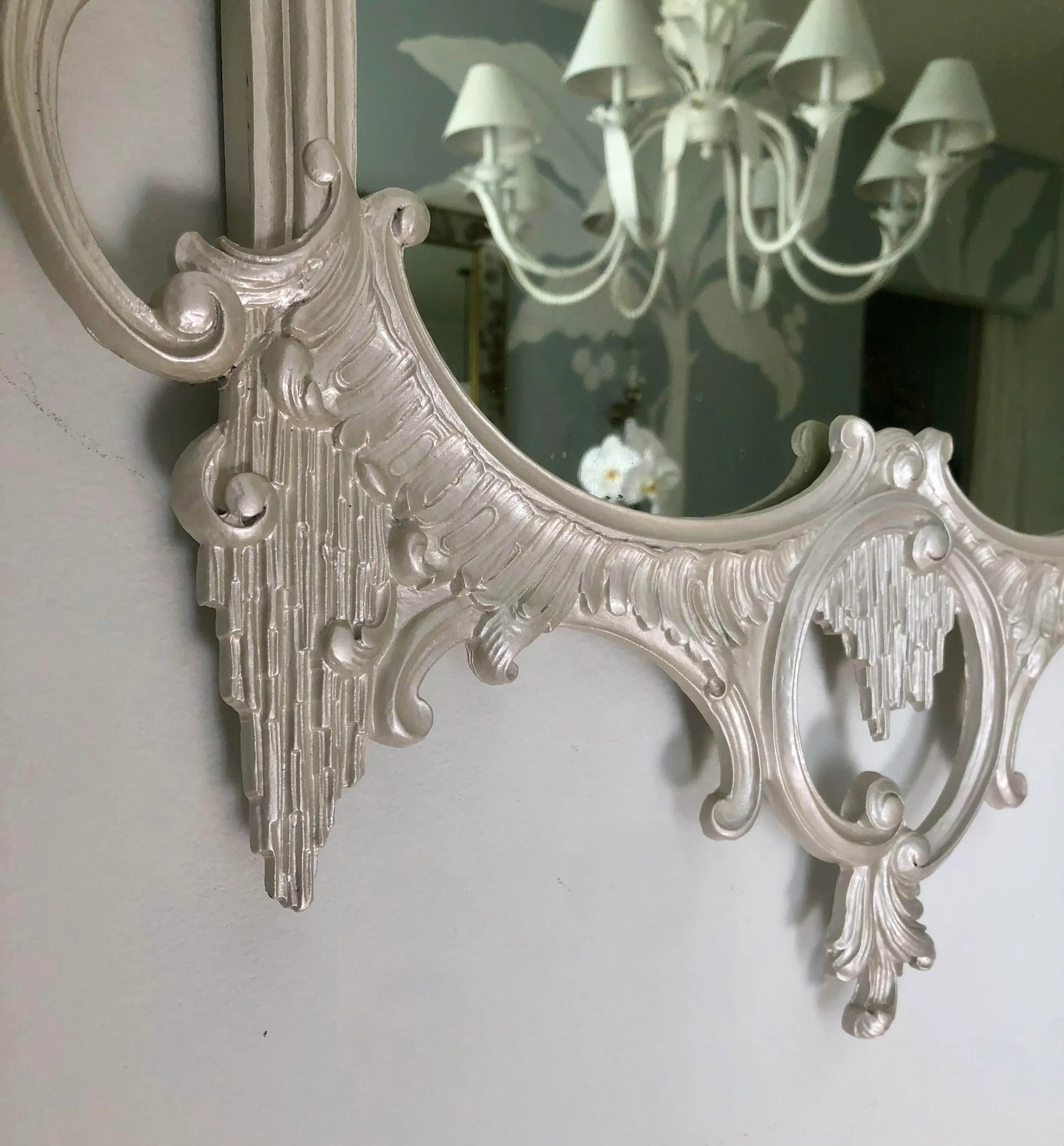 Chinese Chippendale Style Carved Mirror With Phoenix Crest - 6