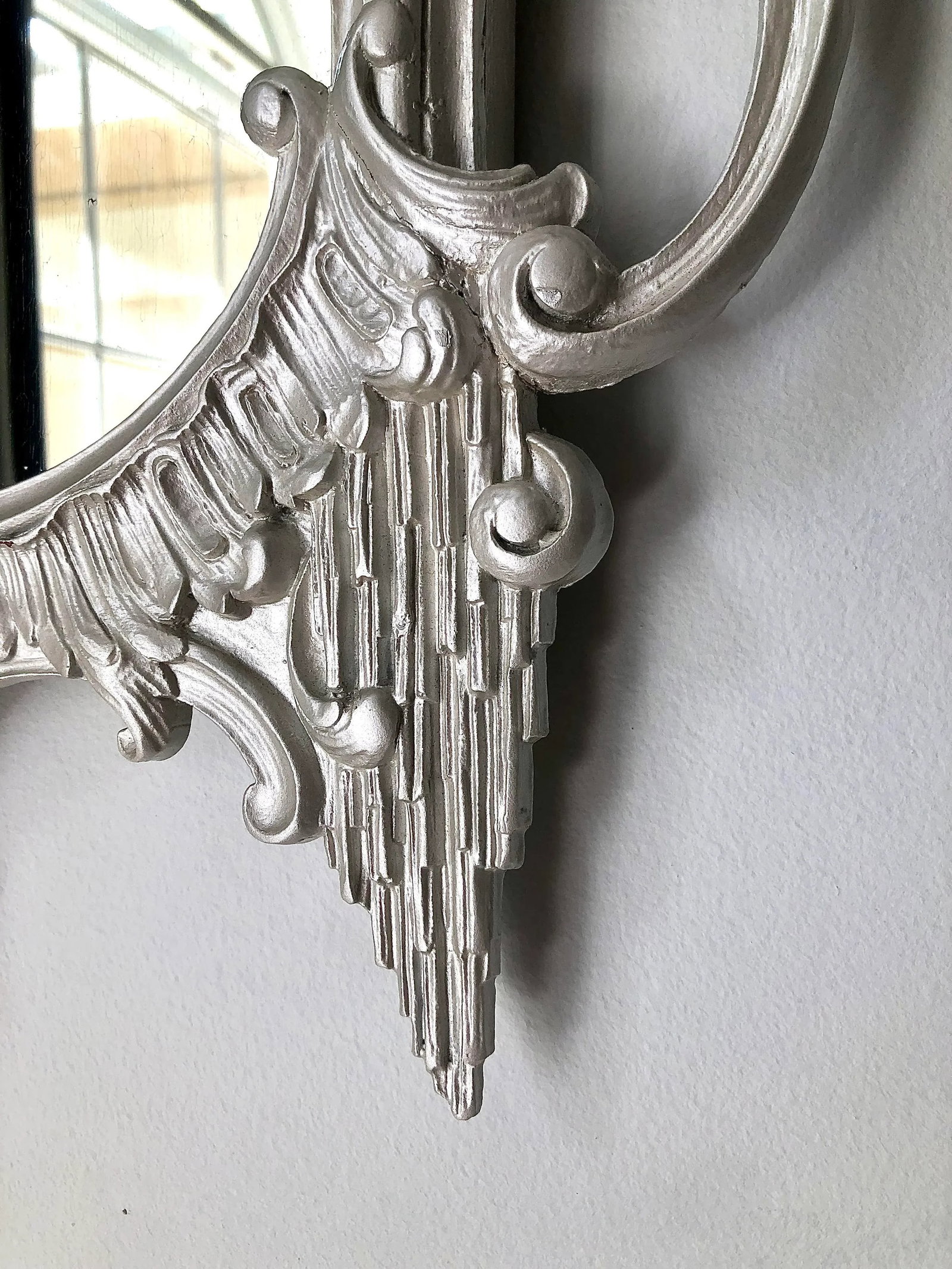 Chinese Chippendale Style Carved Mirror With Phoenix Crest - 7