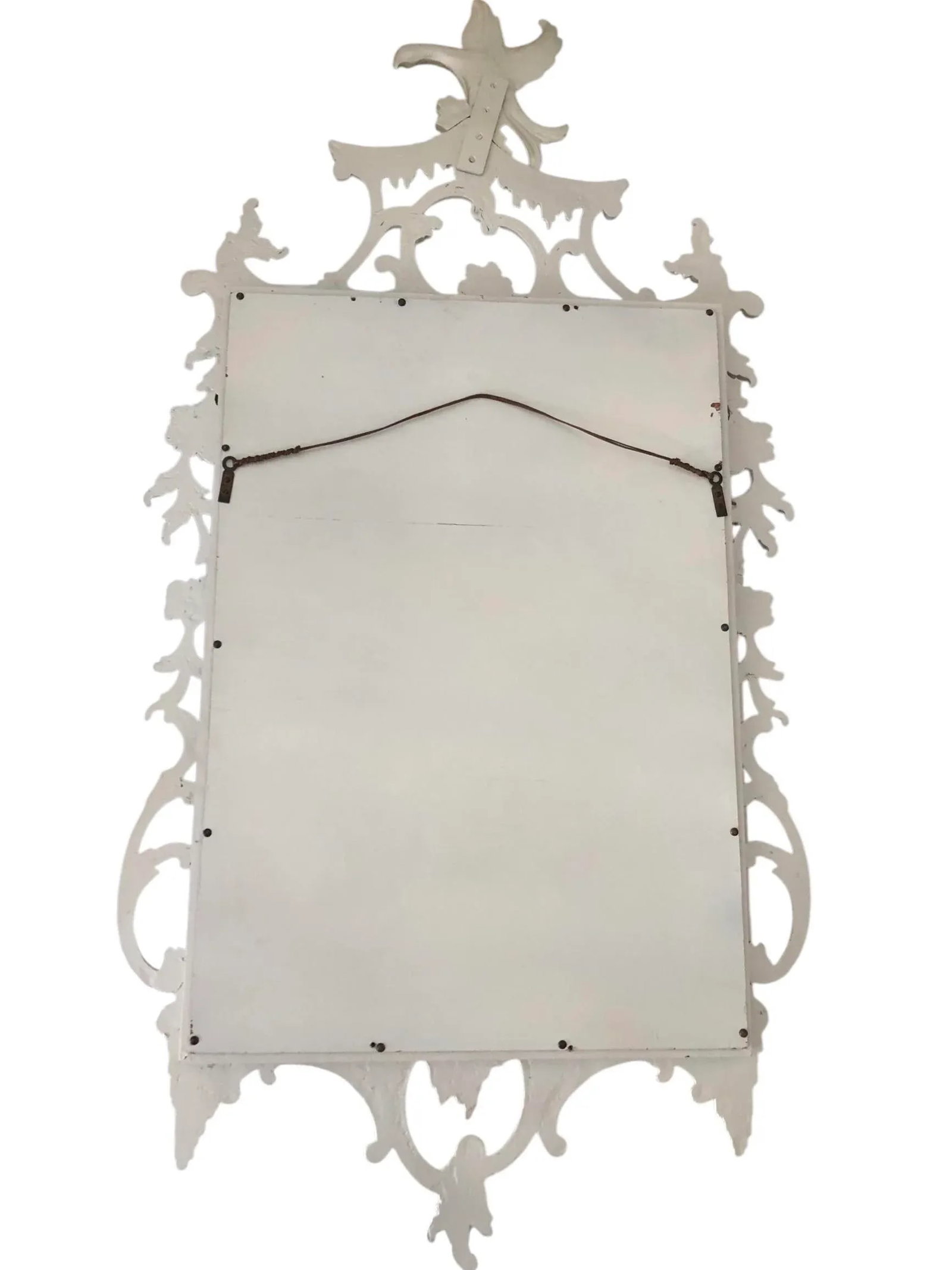 Chinese Chippendale Style Carved Mirror With Phoenix Crest - 9
