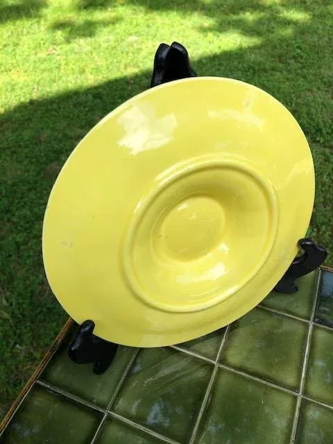 Vintage Longchamp Yellow Majolica Oyster Plates - Set of 3 - 3