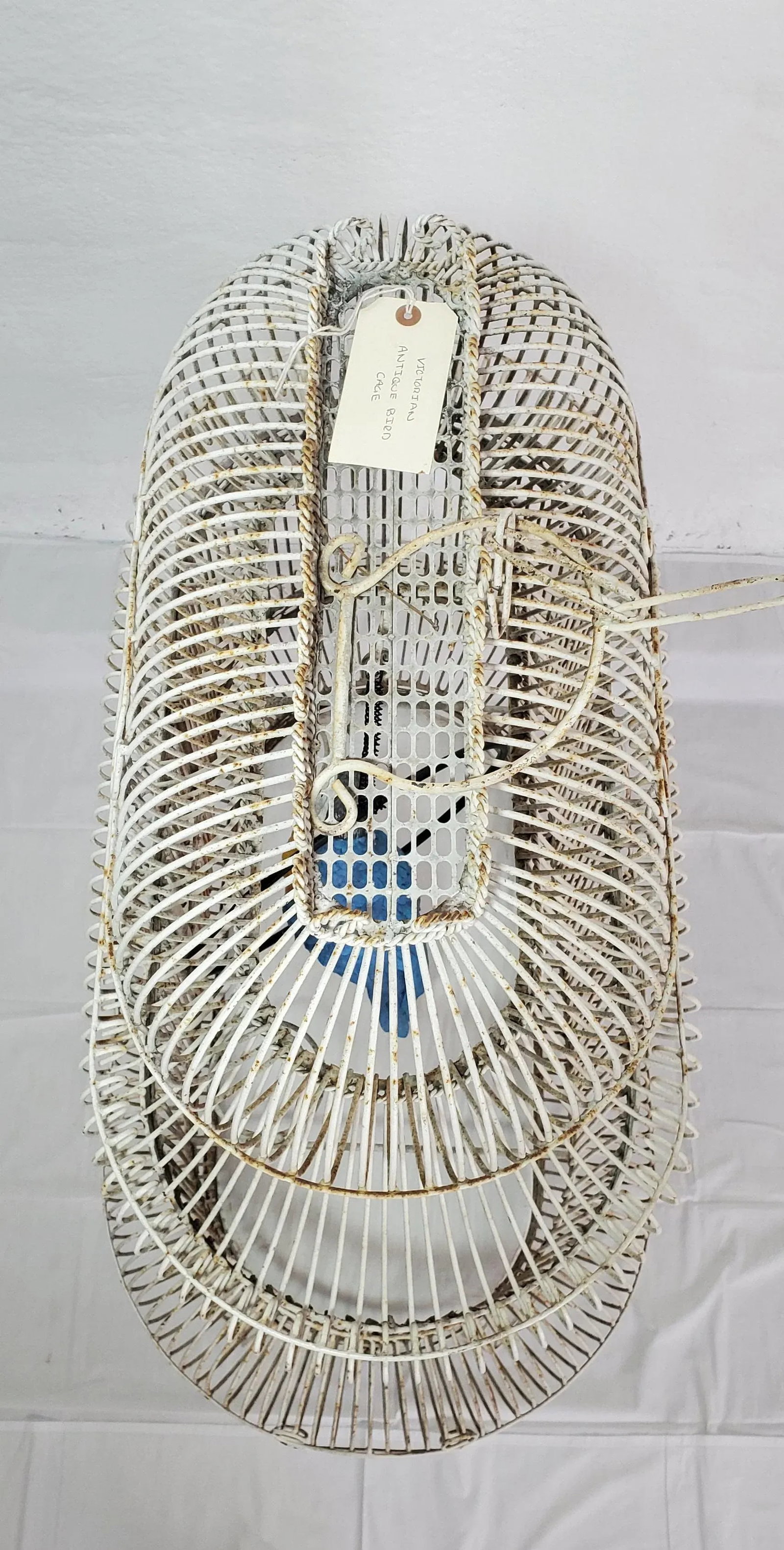 French Painted Wrought Iron Bird Cage on Stand - 5