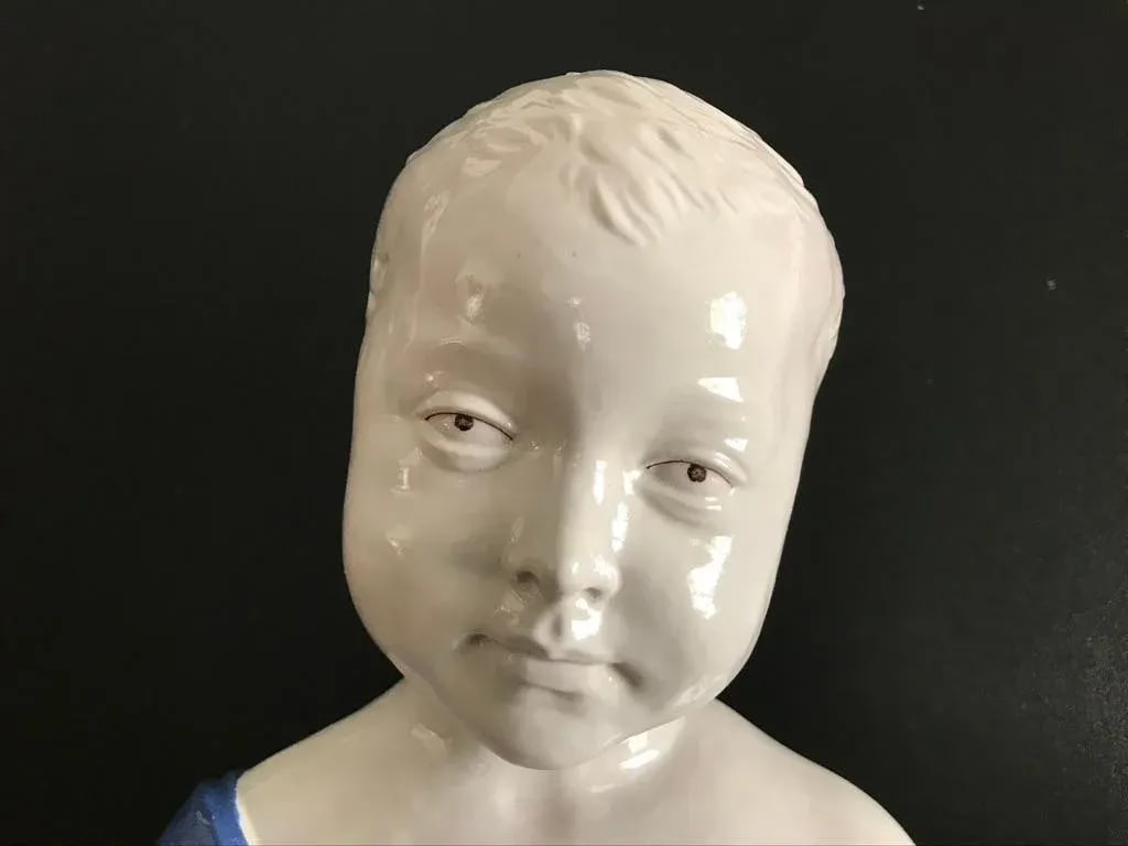 19th Century Glazed Ceramic Bust of a Boy by Cantagalli, Florence, Italy - 12