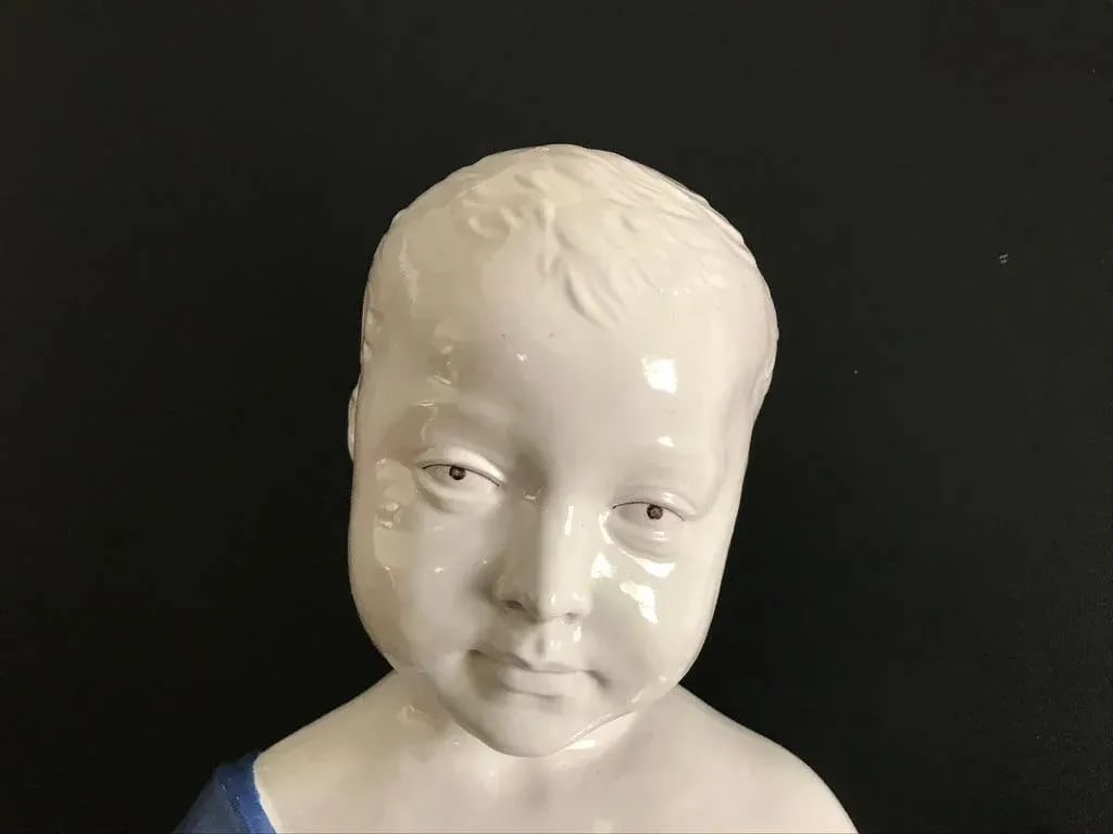 19th Century Glazed Ceramic Bust of a Boy by Cantagalli, Florence, Italy - 2