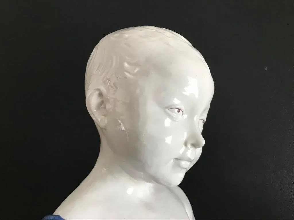 19th Century Glazed Ceramic Bust of a Boy by Cantagalli, Florence, Italy - 4