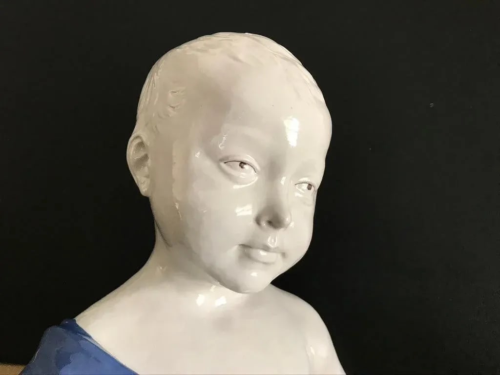 19th Century Glazed Ceramic Bust of a Boy by Cantagalli, Florence, Italy - 5