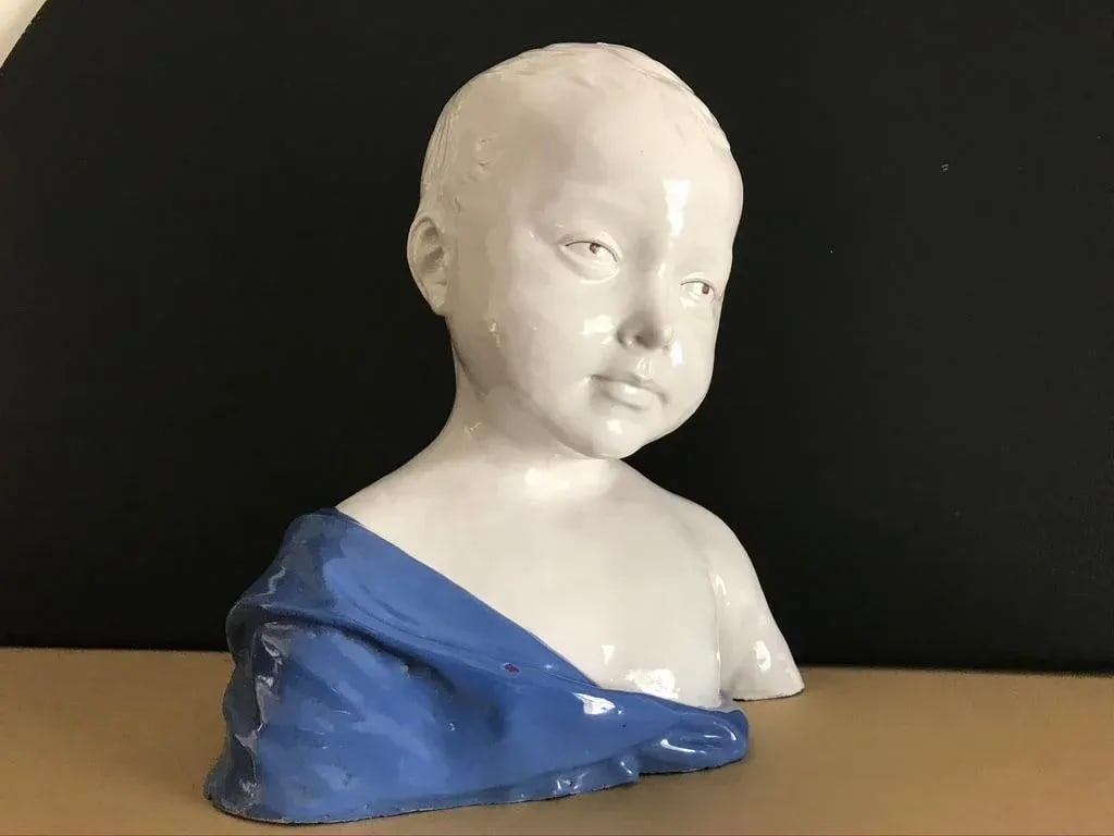 19th Century Glazed Ceramic Bust of a Boy by Cantagalli, Florence, Italy - 6