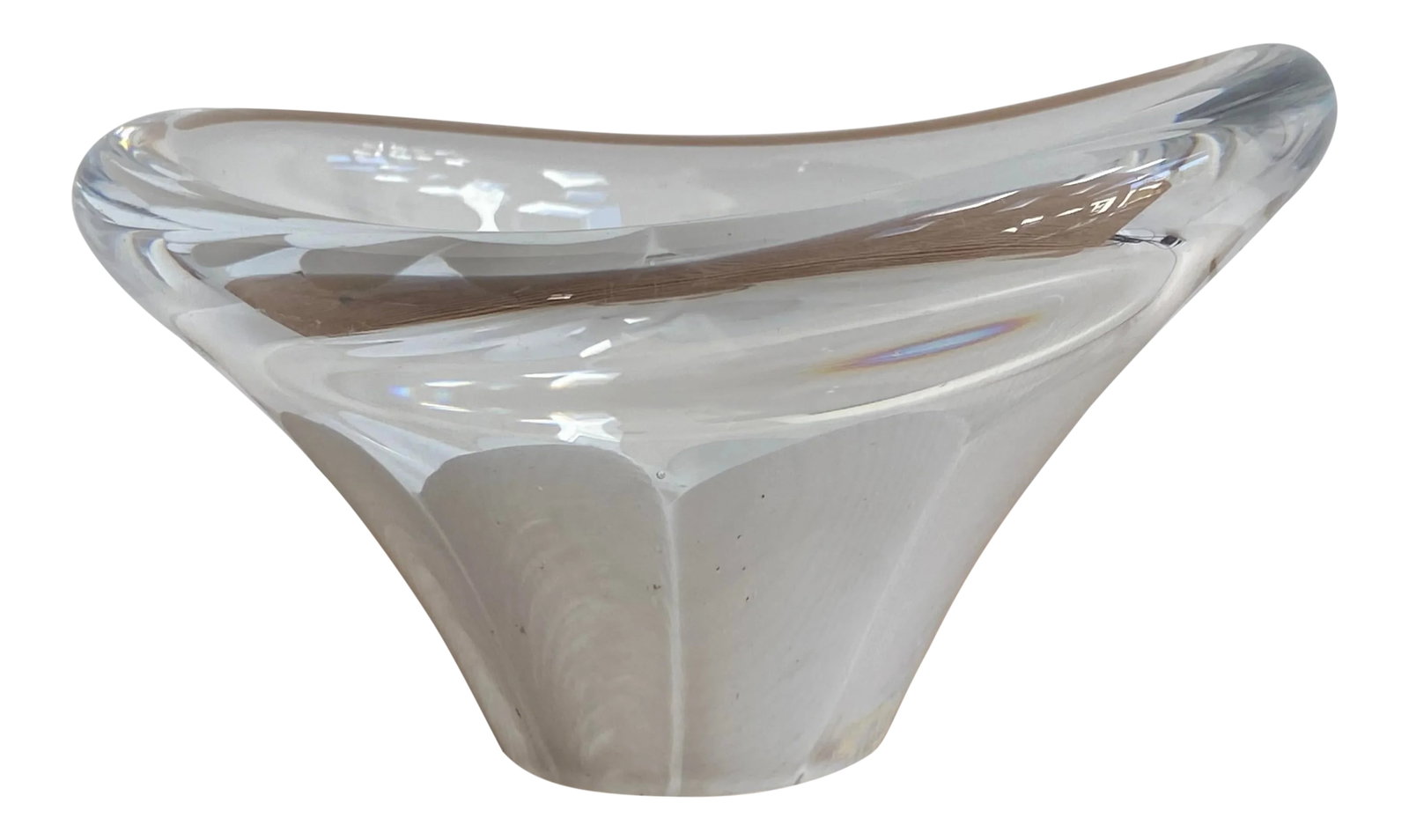 Danish Modern Glass Bowl: Danish modern glass bowl for LIND DNA. Made in Denmark. Condition: Alterations: Original Condition Unaltered Imperfections: Some Imperfections Condition Notes: In excellent condition. Origin: Denmark