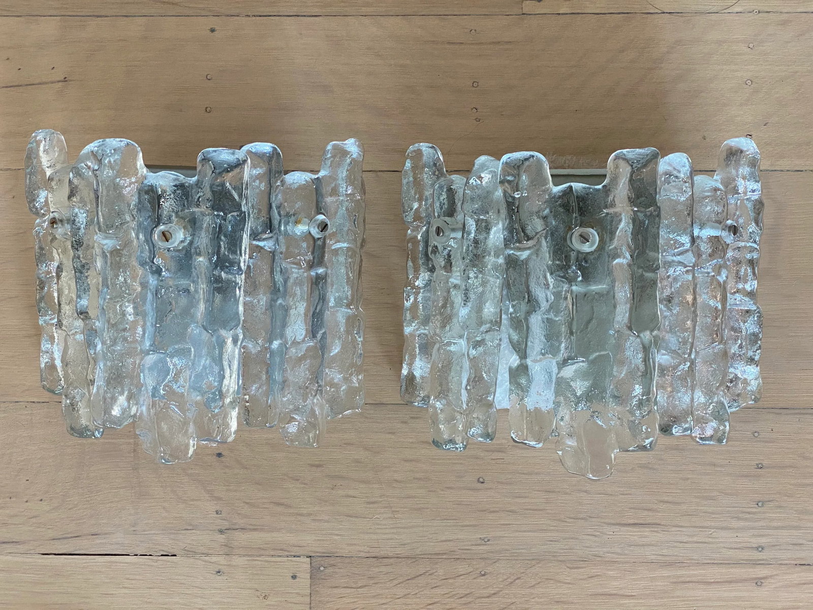 1960's Ice Glass Sconces by J. T. Kalmar - a Pair - 12