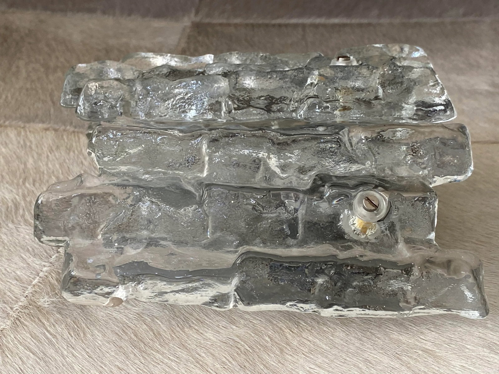 1960's Ice Glass Sconces by J. T. Kalmar - a Pair - 5