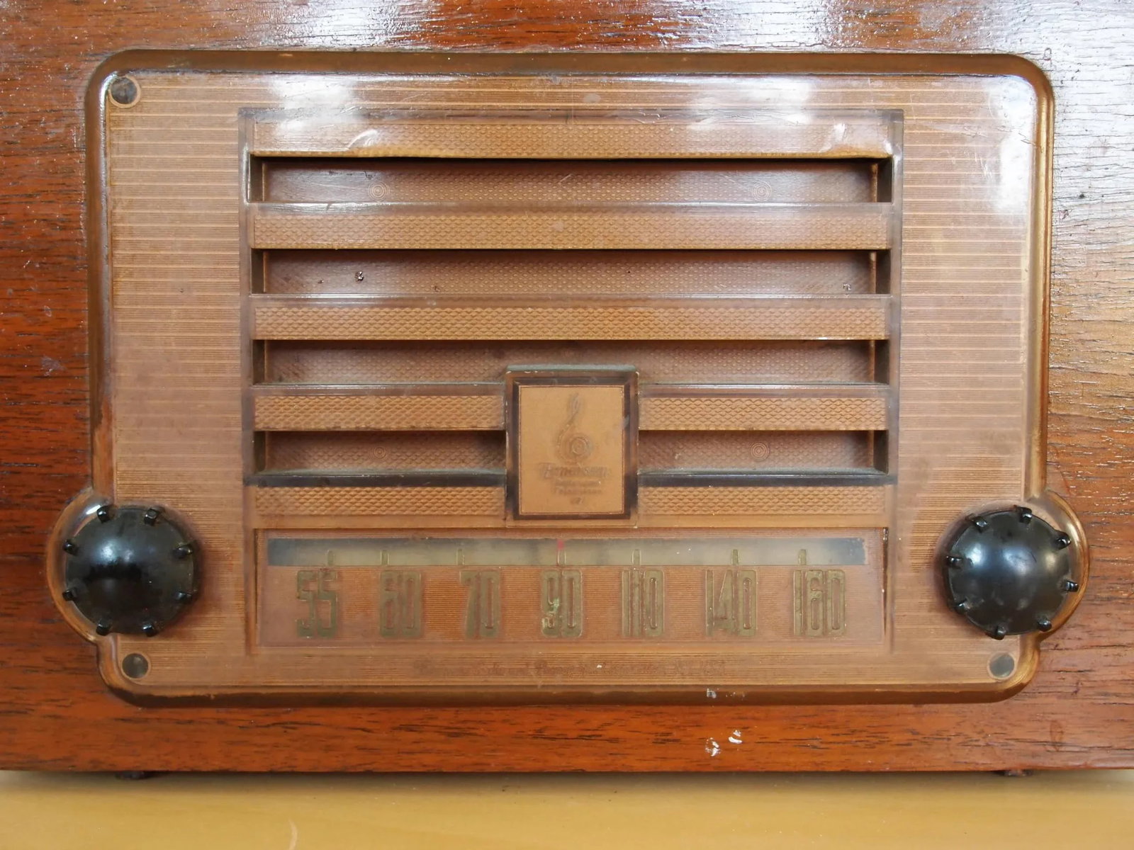 Vintage Eames Emerson 588a Radio, Walnut Bent Plywood, Mid-Century Modern, Retro Mad Men Era - 4