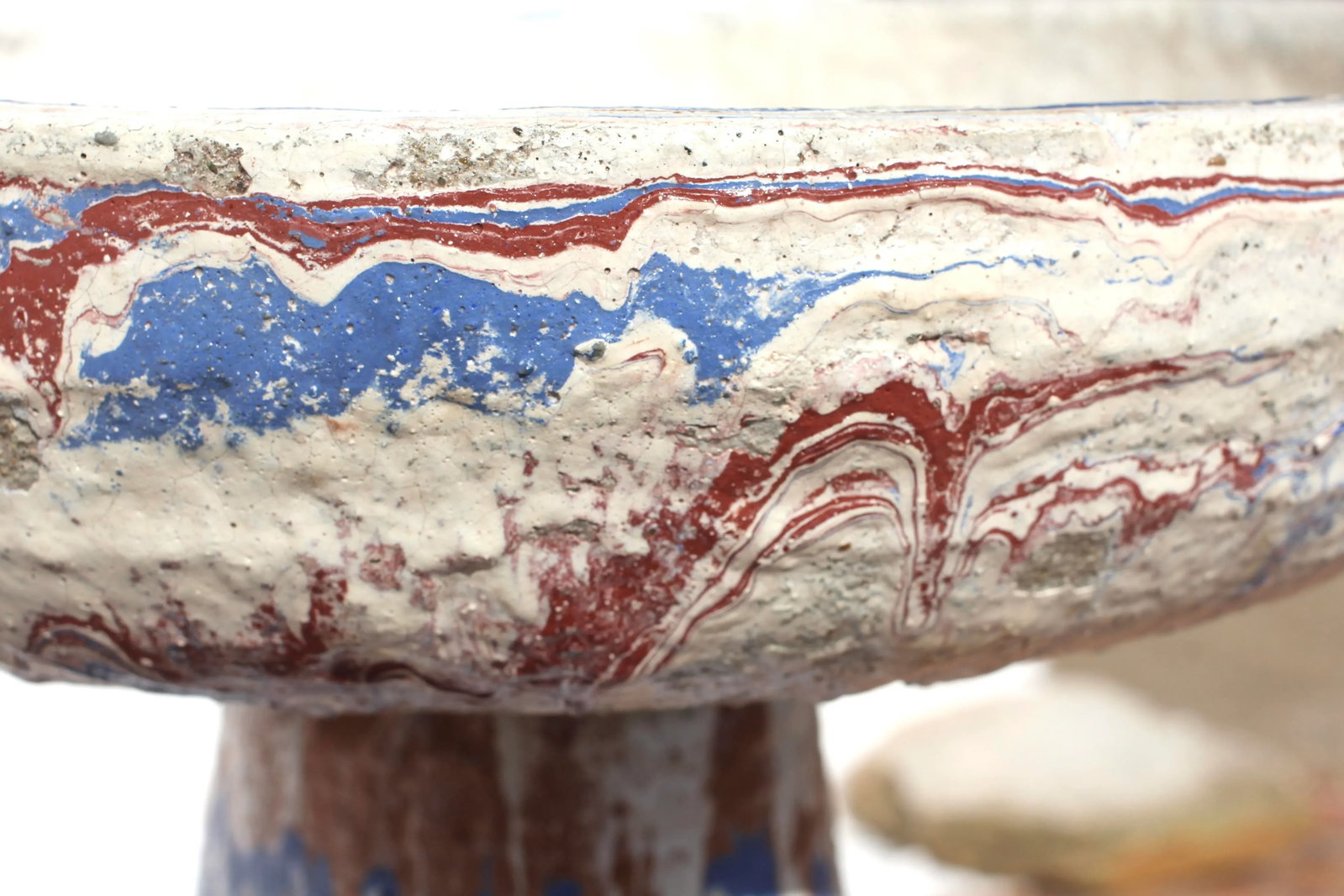 1930s Ozark Roadside Pottery Bird Bath - 10