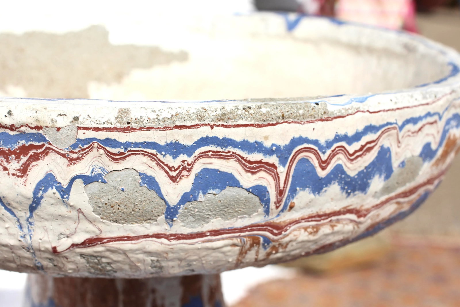 1930s Ozark Roadside Pottery Bird Bath - 11