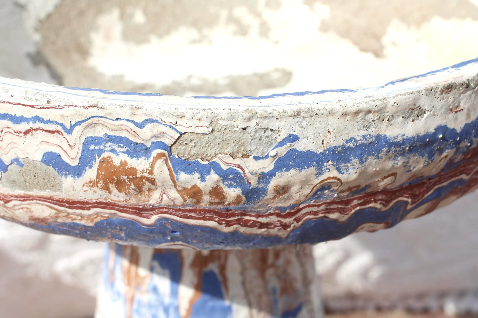 1930s Ozark Roadside Pottery Bird Bath - 8