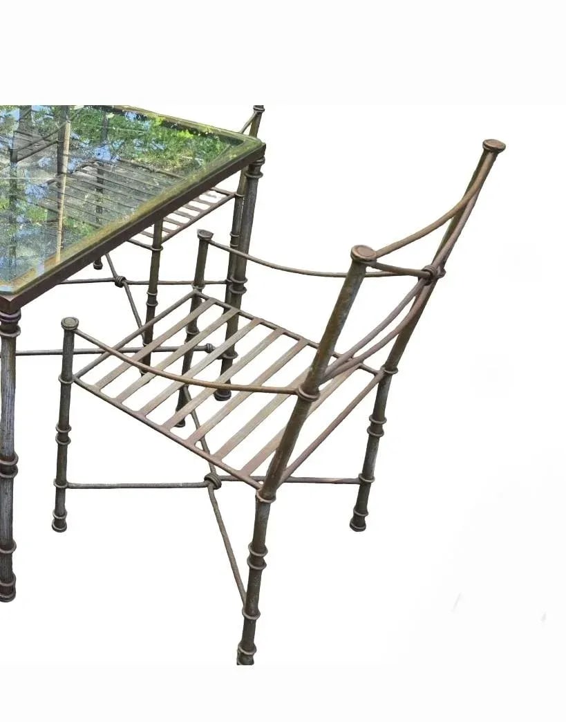 Late 20th Century Giacometti Inspired Wrought Iron Dining Table & 6 Chairs - 5