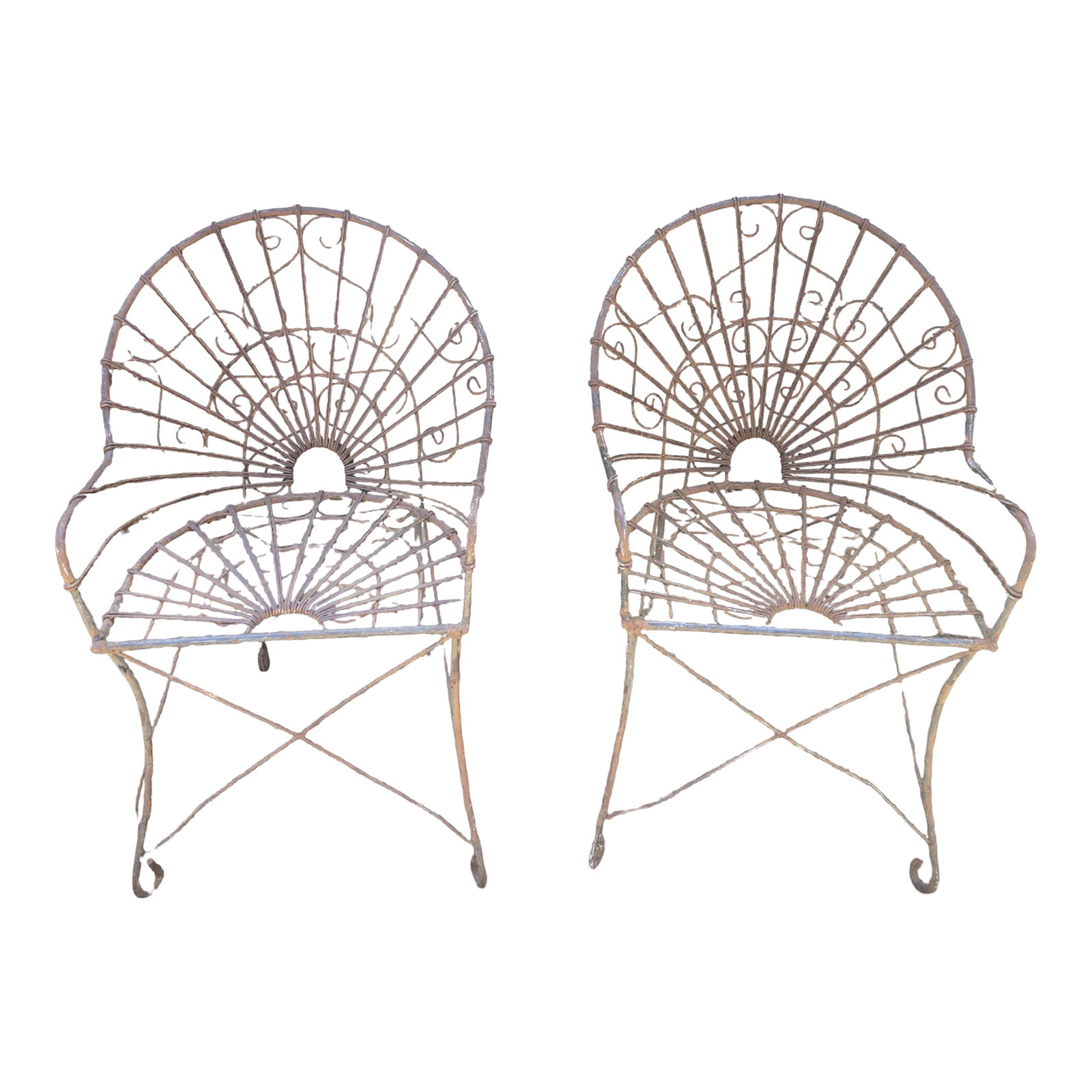 Vintage Wrought Iron Outdoor Patio Chairs - Set of 2 (1 of 10)