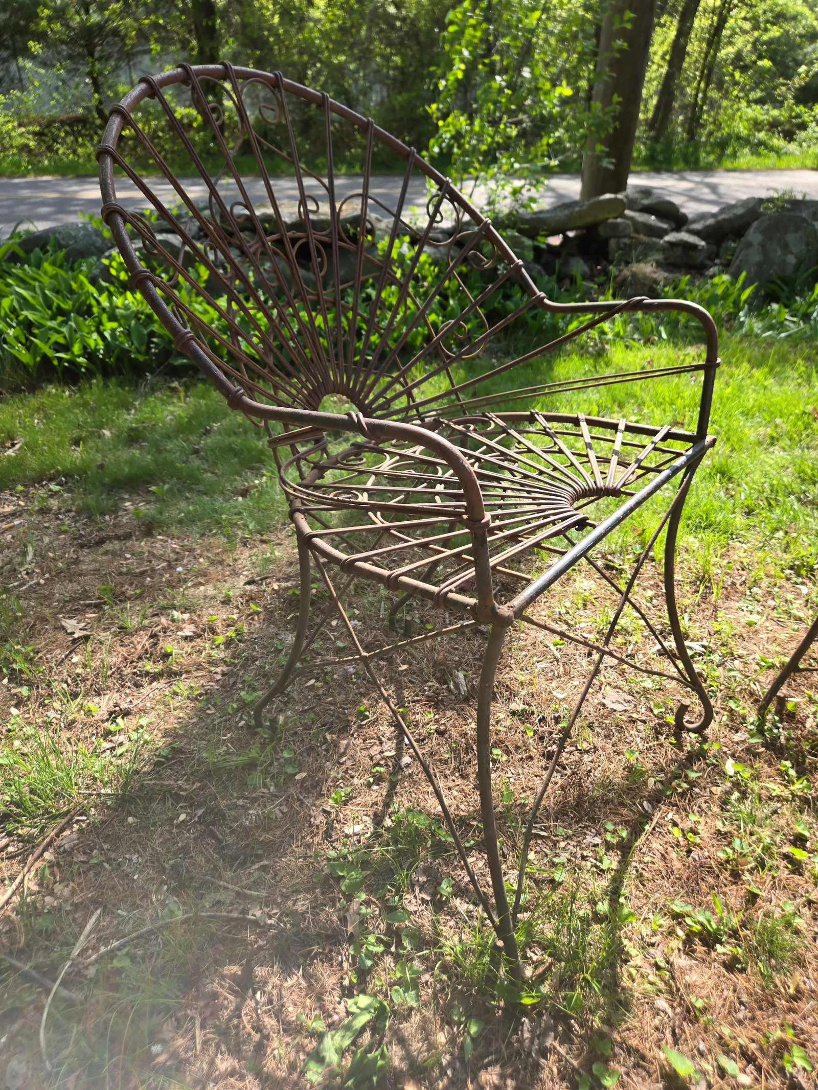 Vintage Wrought Iron Outdoor Patio Chairs - Set of 2 - 2
