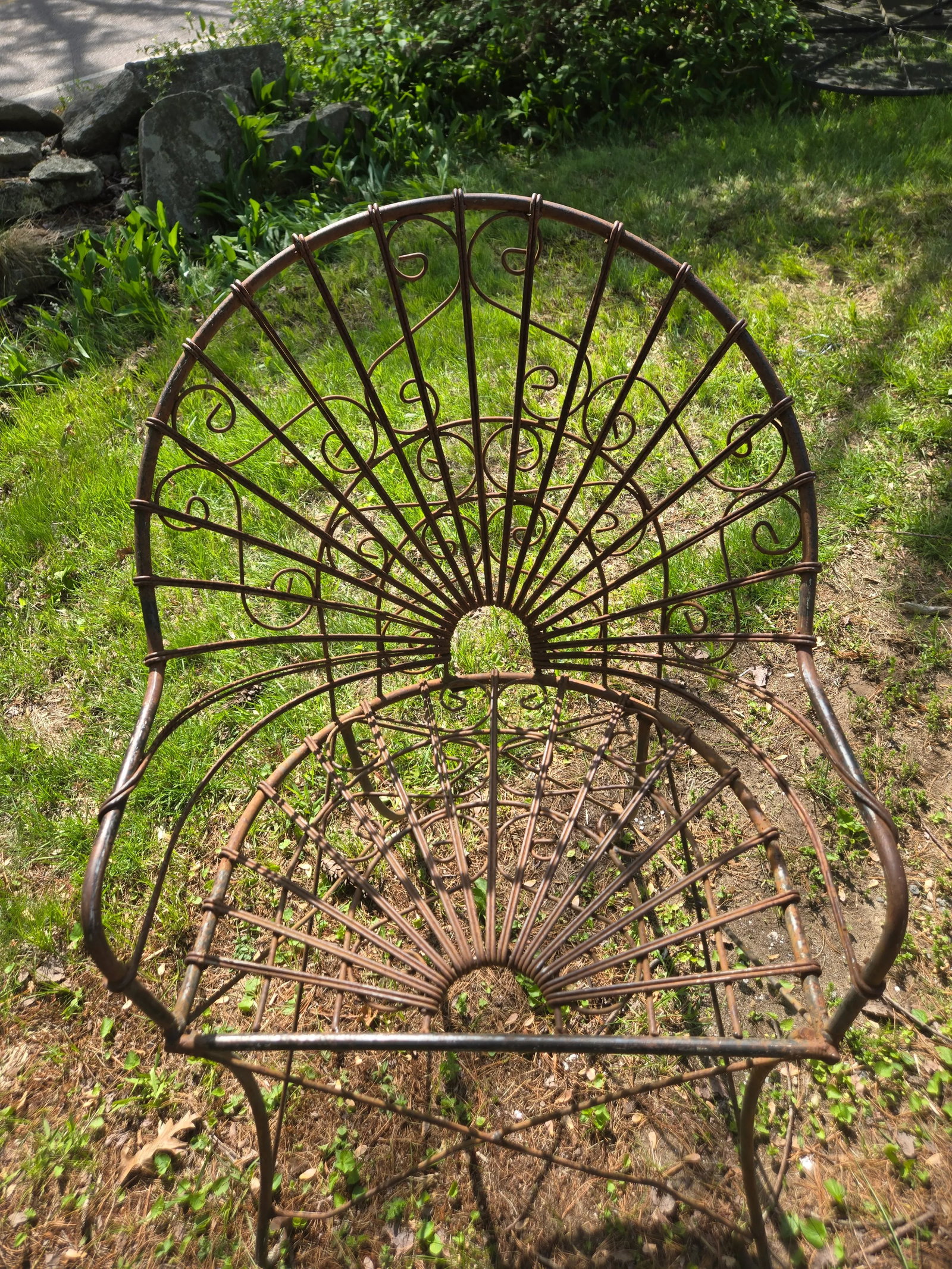 Vintage Wrought Iron Outdoor Patio Chairs - Set of 2 - 6