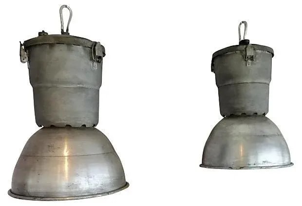 Antique Industrial Repurposed Smudge Pot Pendant Lamps, a Pair - 2