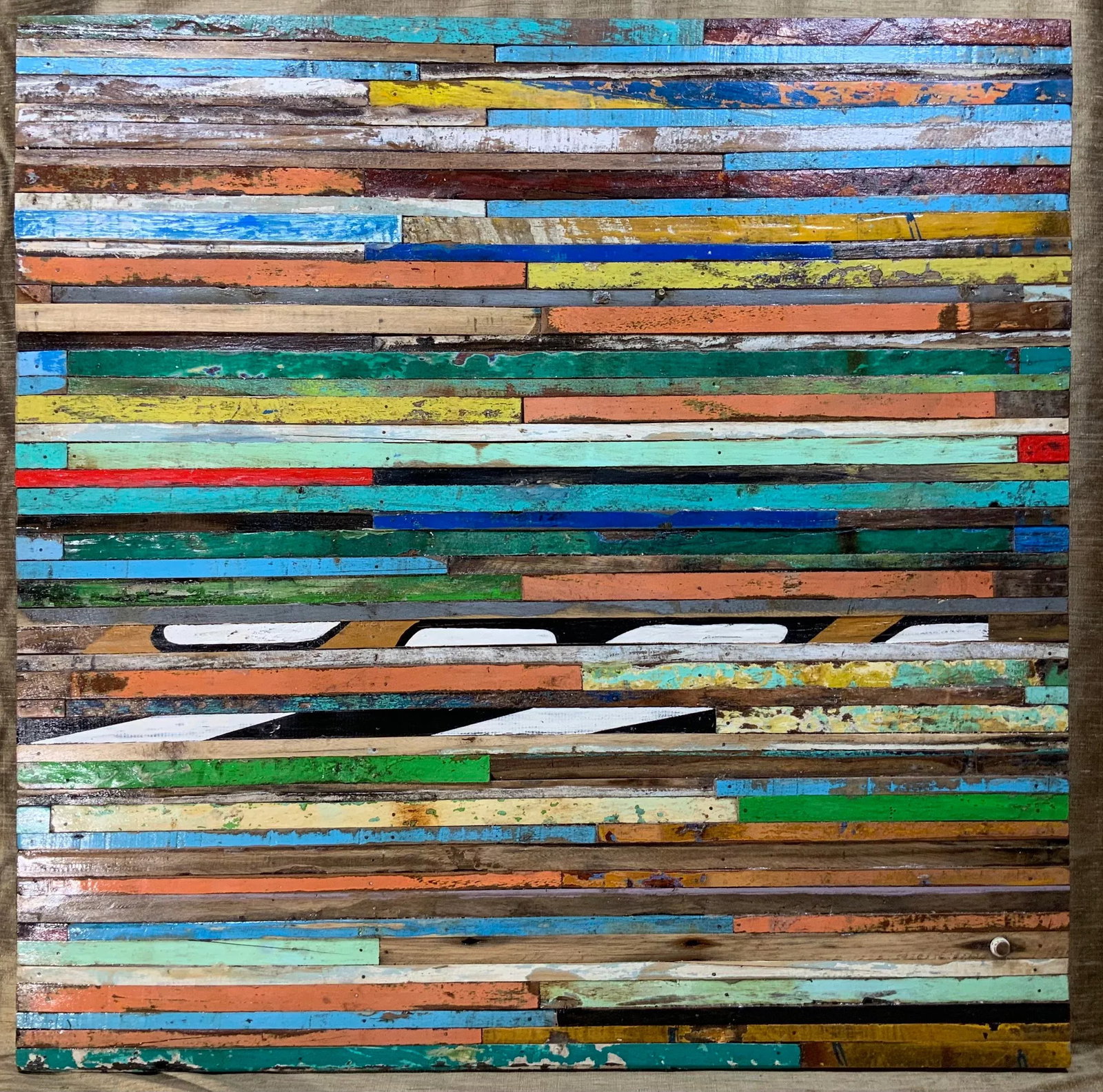 Abstract Reclaimed Wood Wall Sculpture - 12