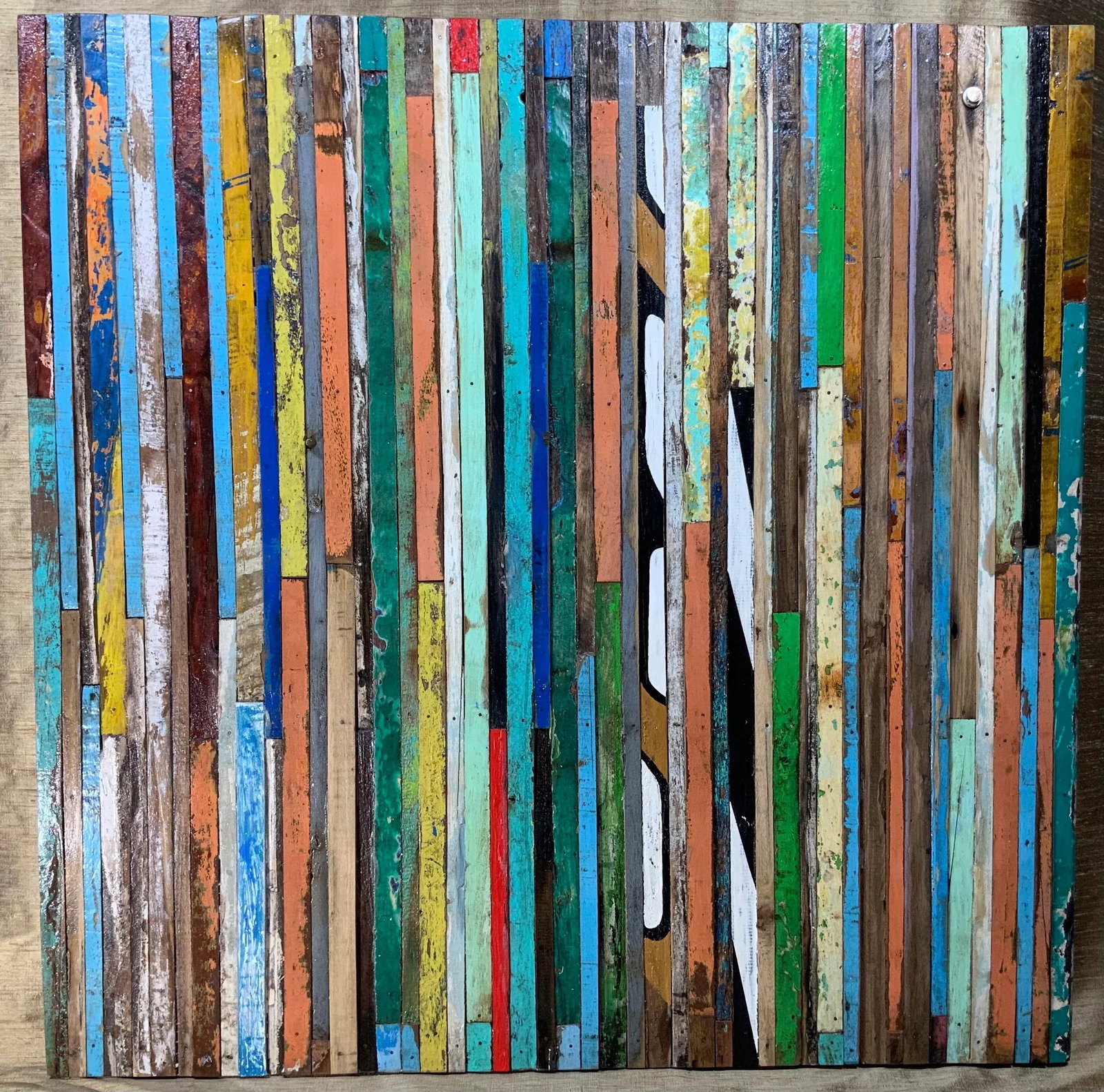 Abstract Reclaimed Wood Wall Sculpture - 13