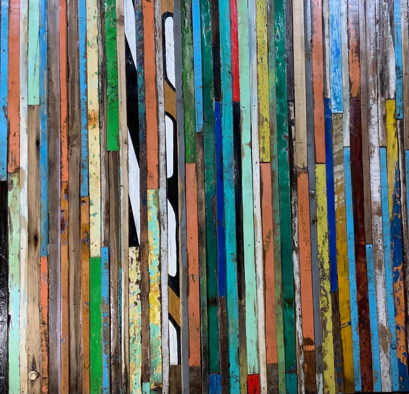 Abstract Reclaimed Wood Wall Sculpture - 3