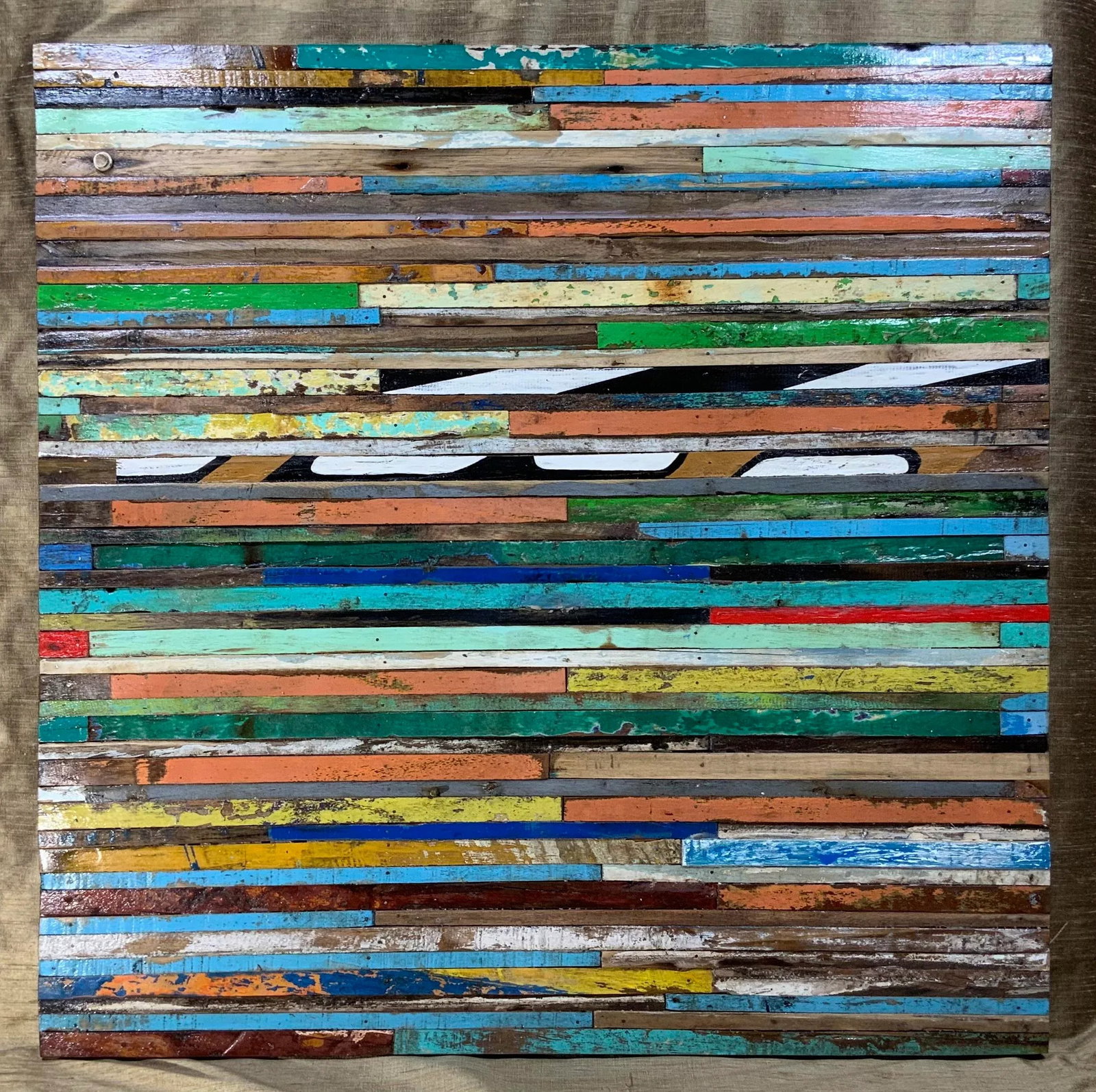 Abstract Reclaimed Wood Wall Sculpture - 4