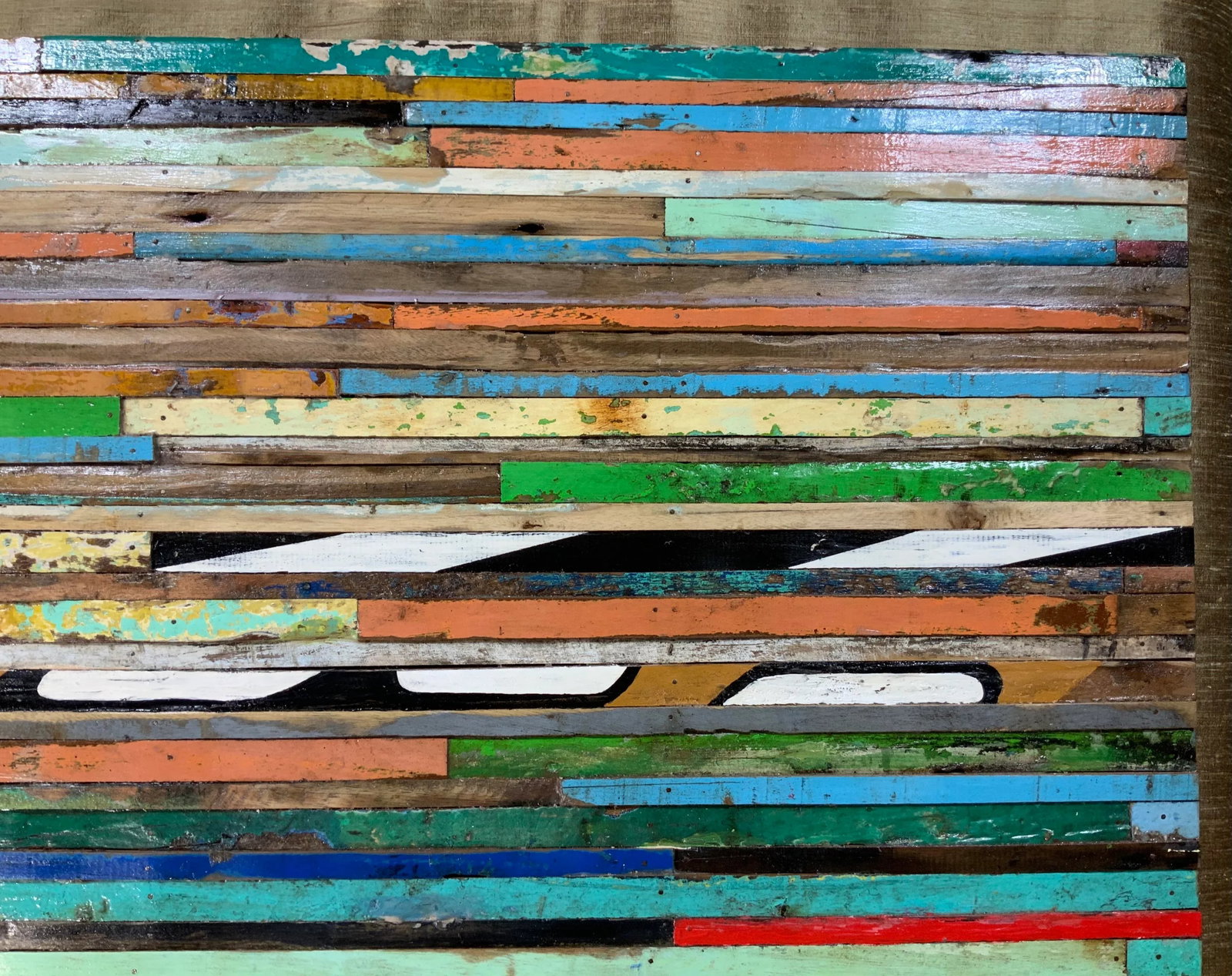 Abstract Reclaimed Wood Wall Sculpture - 5