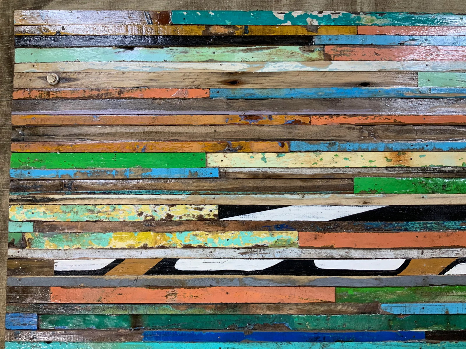 Abstract Reclaimed Wood Wall Sculpture - 7