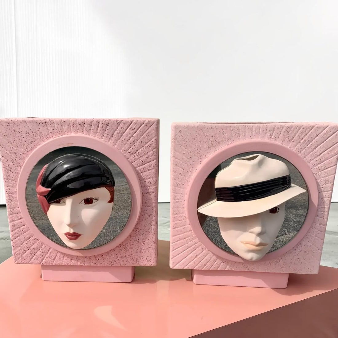 Vintage 1980s His and Hers Box Vases - a Pair - 11