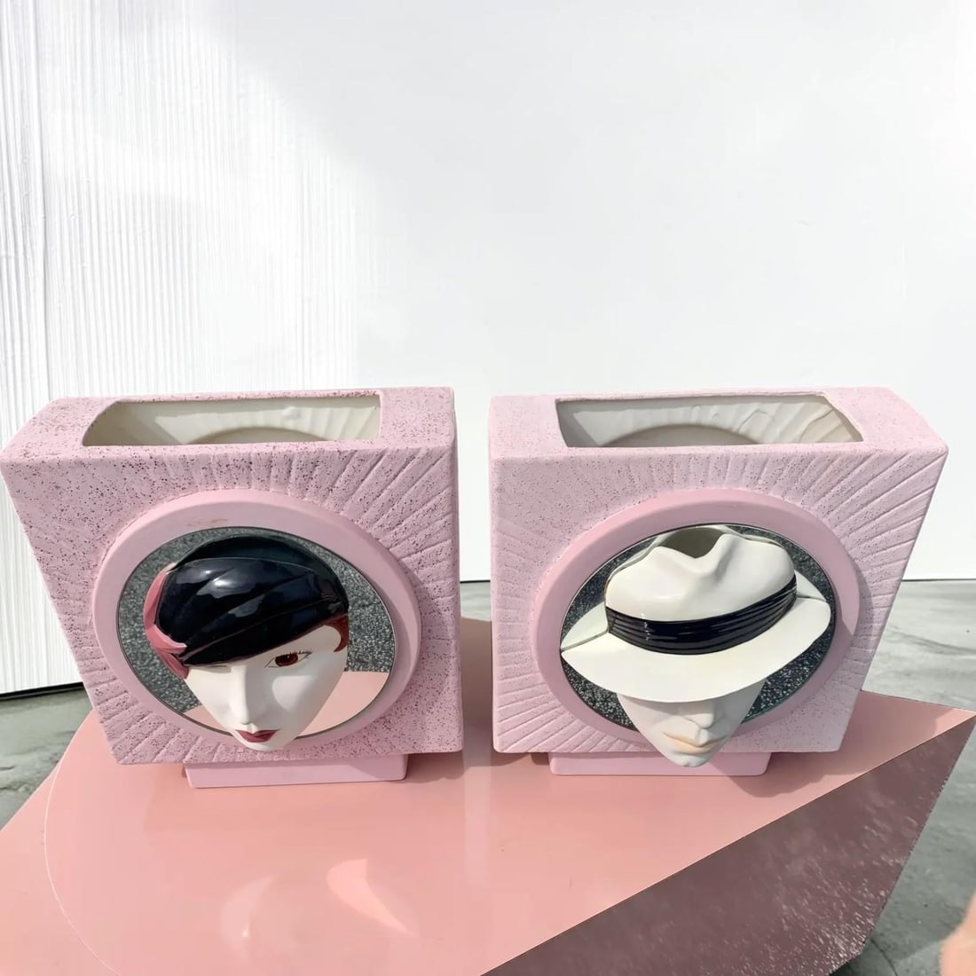 Vintage 1980s His and Hers Box Vases - a Pair - 8