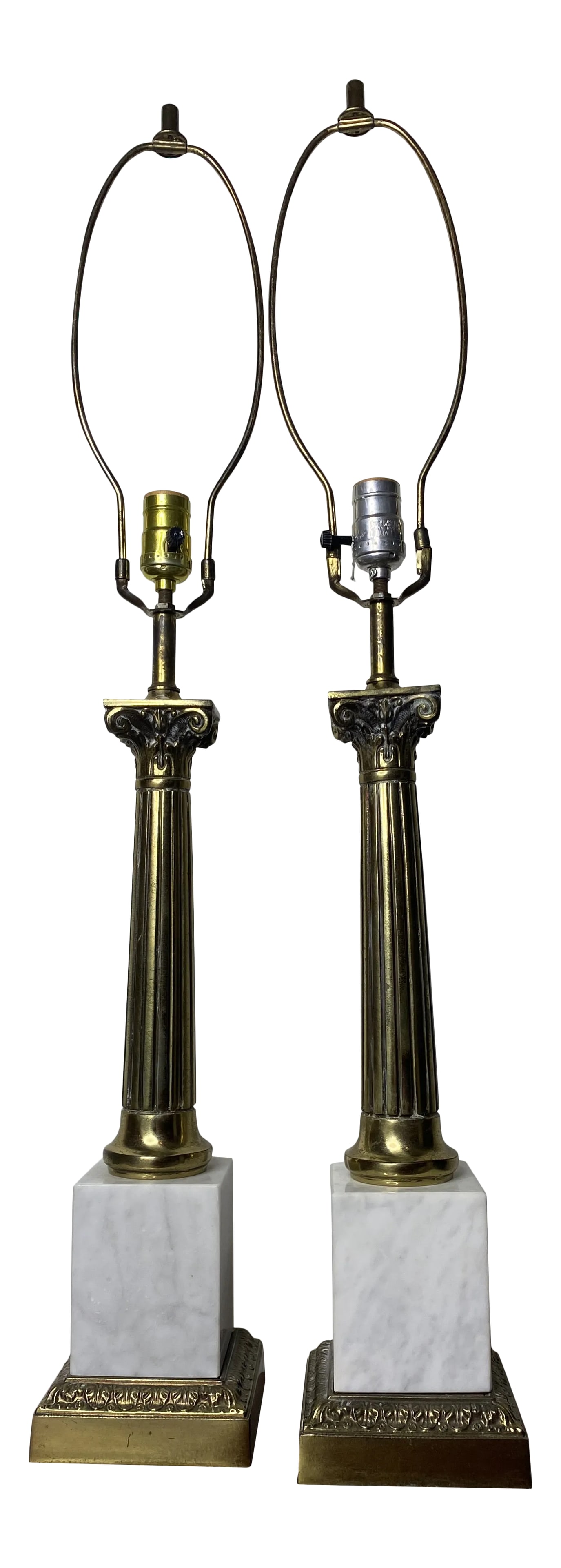 Mid Century Marble and Brass Lamps - a Pair (1 of 11)