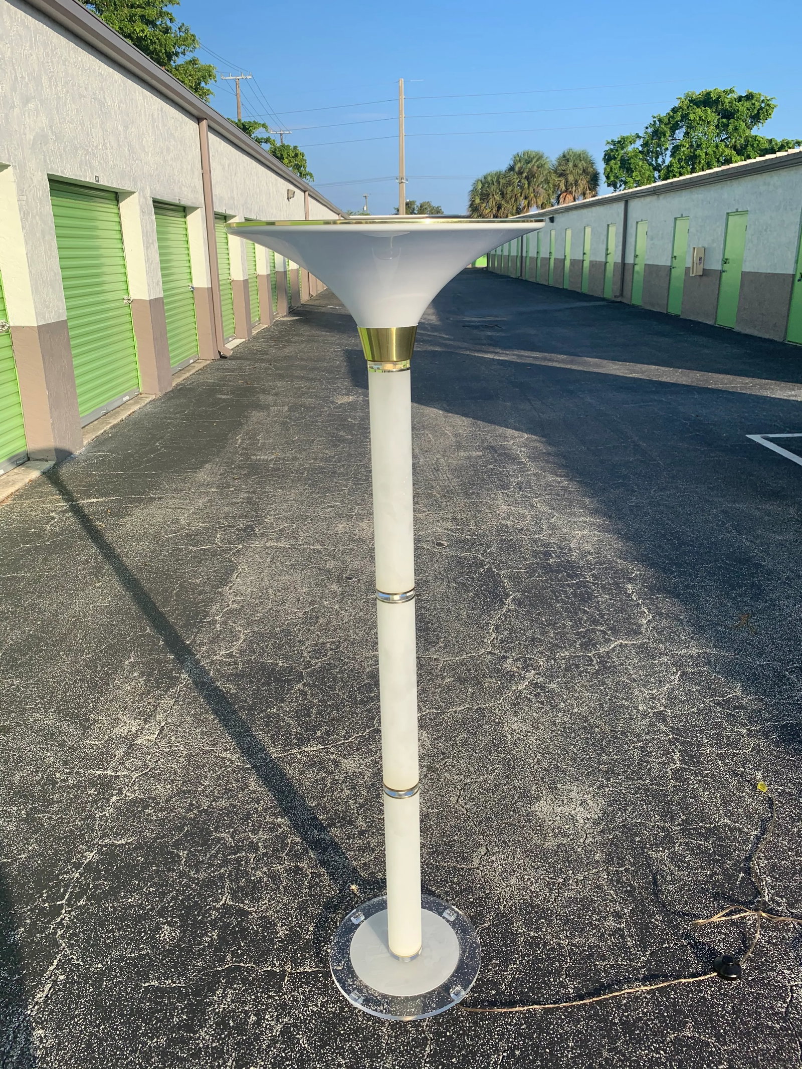Frosted Lucite Torchiere Floor Lamp - 2