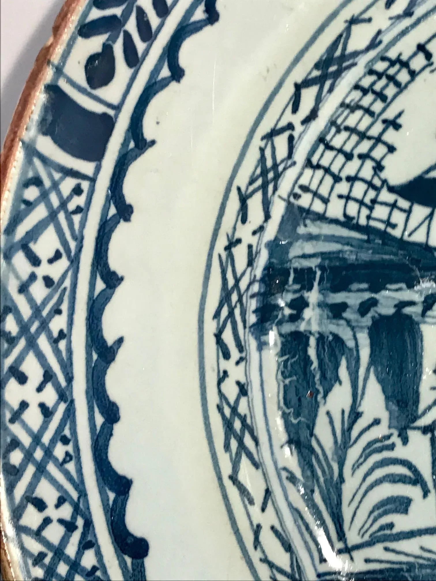 English Lambeth Delft Plate in Shades of Blue by Abigail Griffith - 18th Century - 3