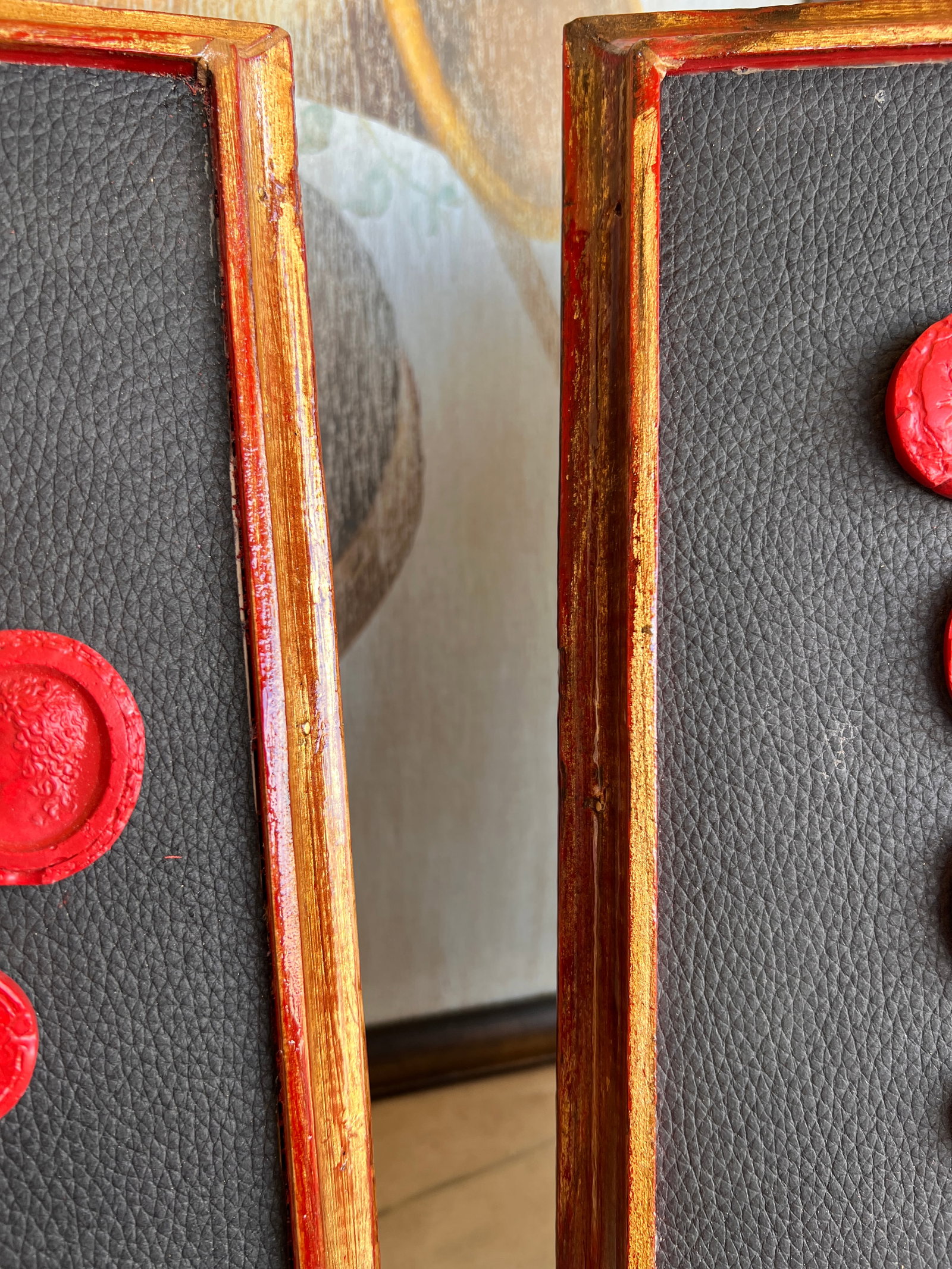 Grand Tour Collection of Gilt Framed Red Plaster Intaglio Casts- Set of 3 - 8