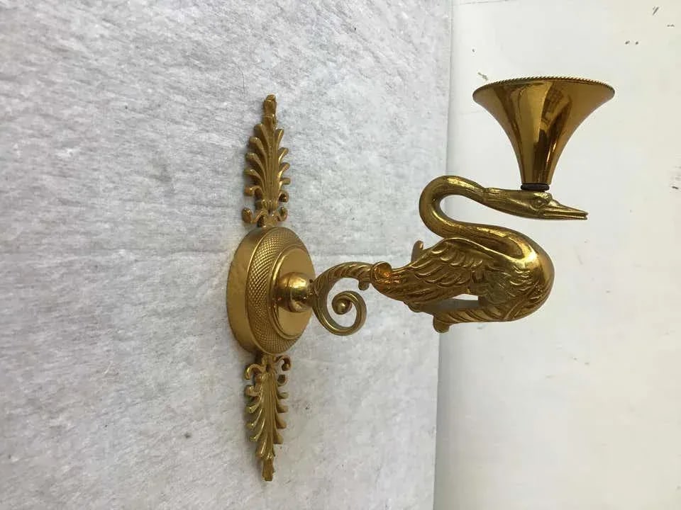 French Empire Bronze Swan Sconces - Set of 4 - 10