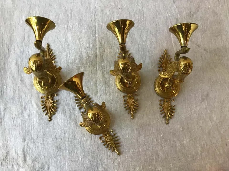 French Empire Bronze Swan Sconces - Set of 4 - 13