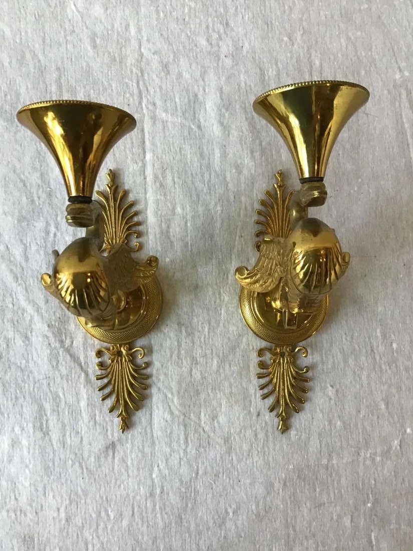 French Empire Bronze Swan Sconces - Set of 4 - 8