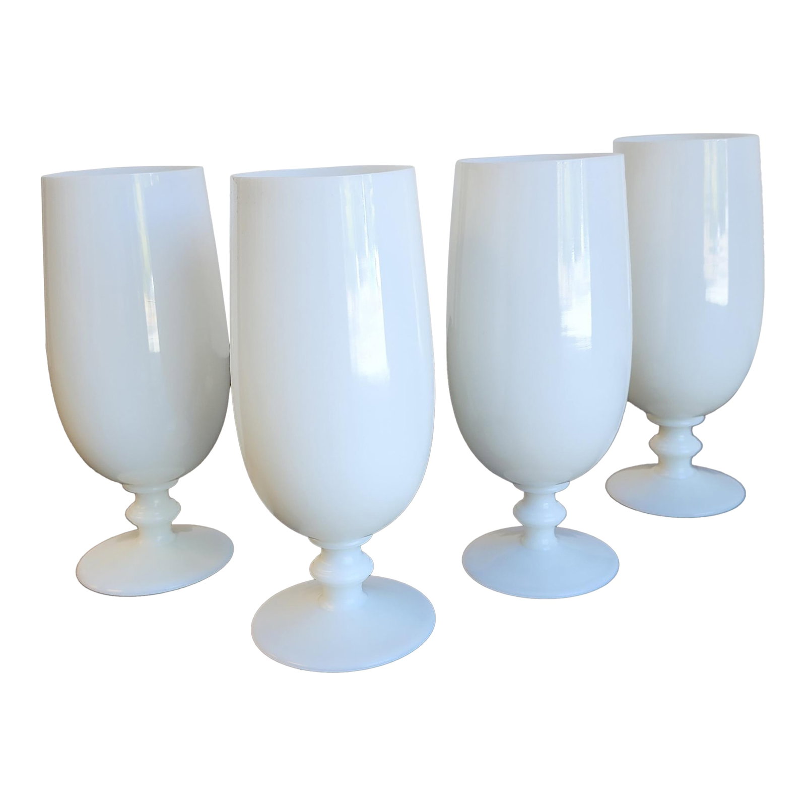 Vintage White Portieux Vallerysthal Juice or Iced Tea Glasses - Set of 4 (1 of 13)