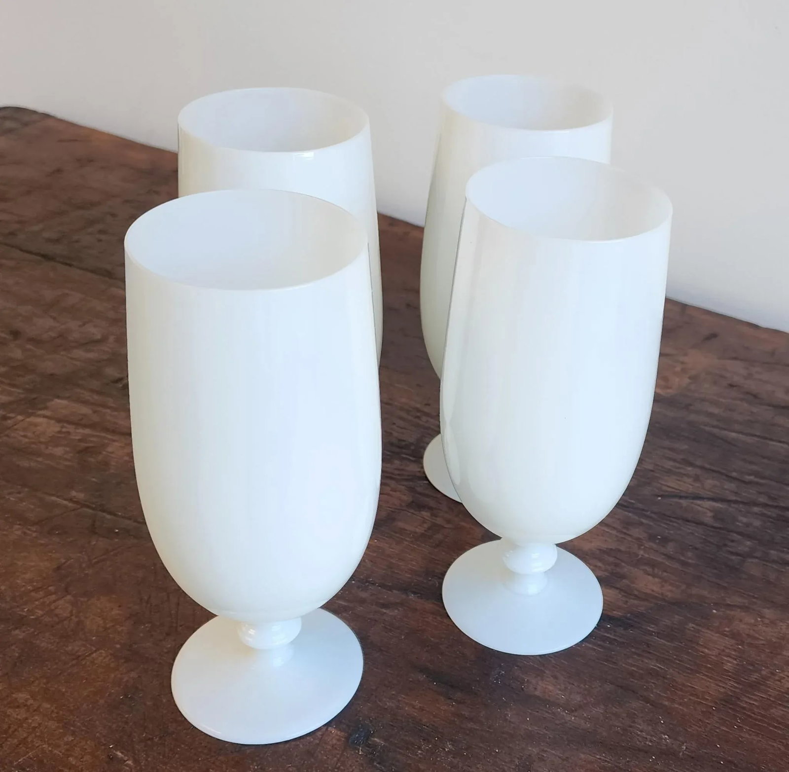 Vintage White Portieux Vallerysthal Juice or Iced Tea Glasses - Set of 4 - 3