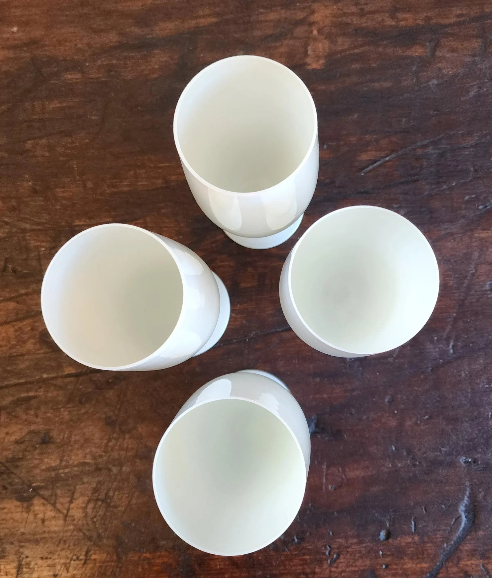 Vintage White Portieux Vallerysthal Juice or Iced Tea Glasses - Set of 4 - 9