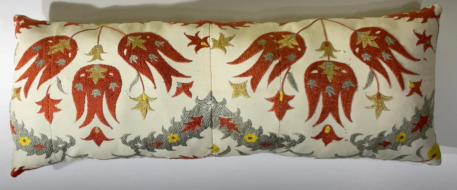 Vintage Uzbek Suzani Hand-Embroidered Pillow - 10