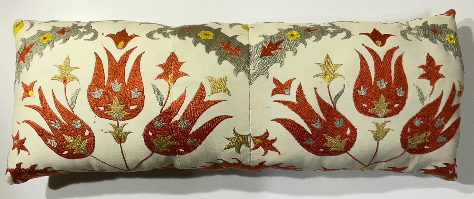 Vintage Uzbek Suzani Hand-Embroidered Pillow - 4