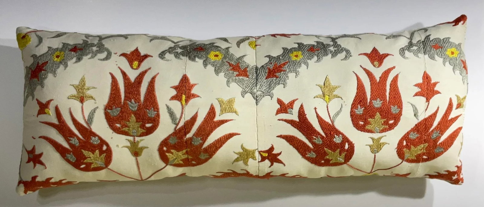 Vintage Uzbek Suzani Hand-Embroidered Pillow - 6
