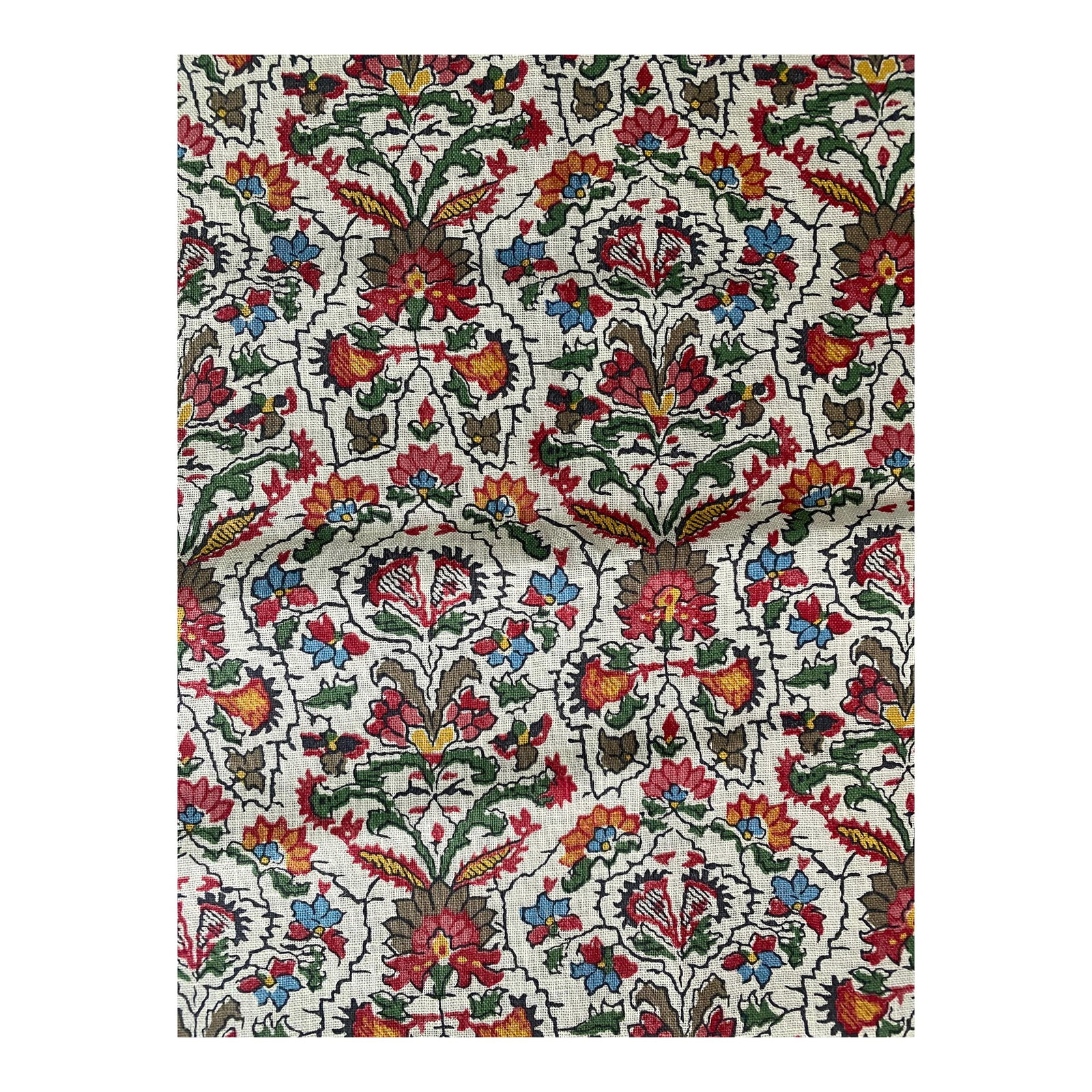 Shy Yard of Soane Musical Garden Fabric in Original on Linen Mga001: 'Musical Garden' replicates a fragment from a French book of the 1830s. The joyful pattern is full of energy and life, and comes in just one colourway, a faithful reproduction of the original. It is