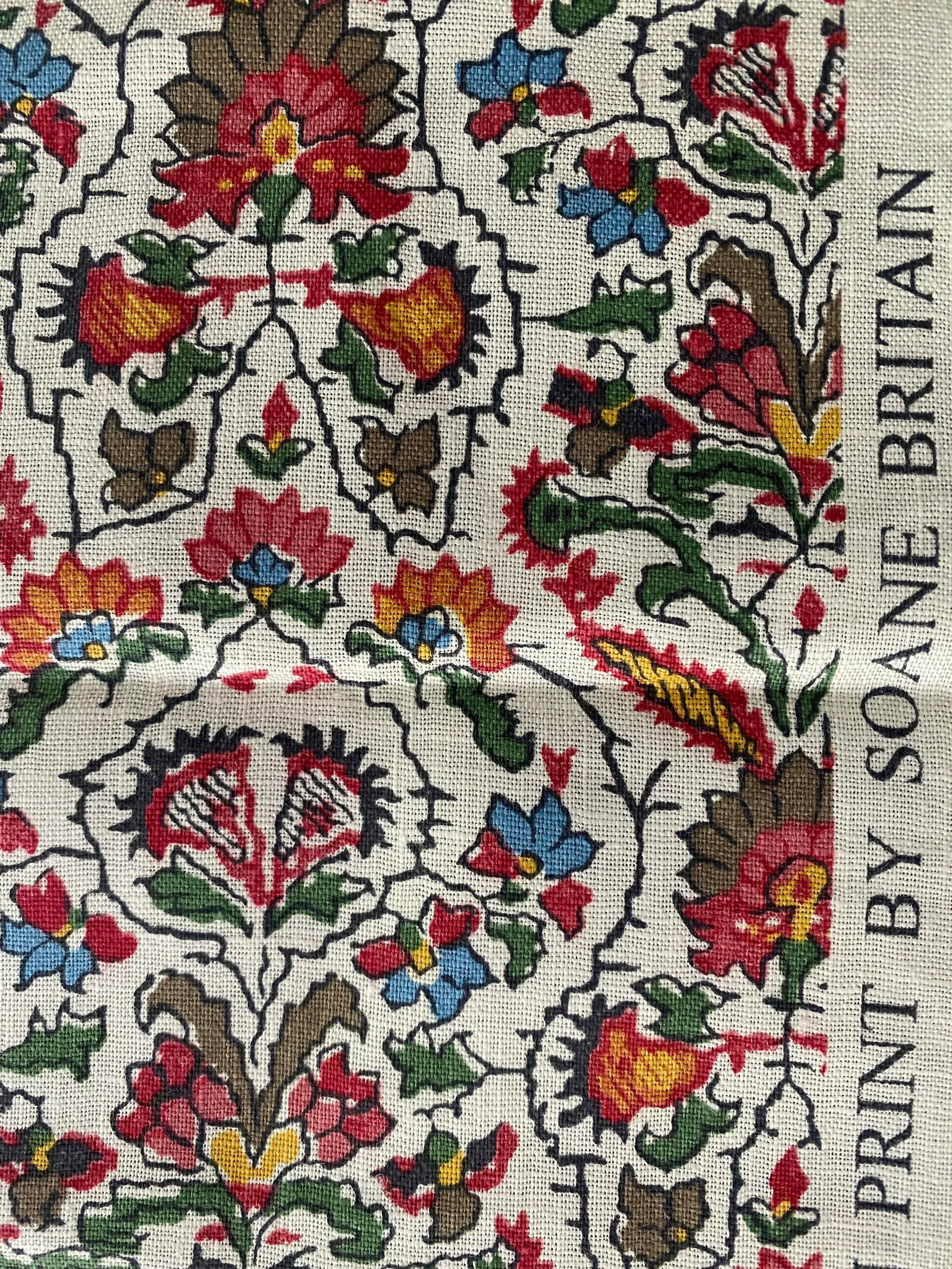 Shy Yard of Soane Musical Garden Fabric in Original on Linen Mga001 - 4