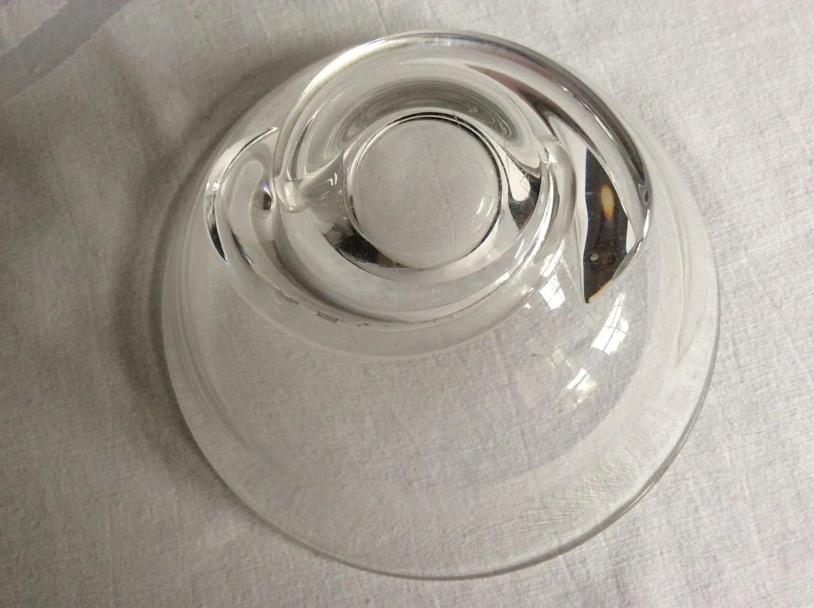 Vintage Clear Steuben Snail Bottom Crystal Bowl, Signed - 10